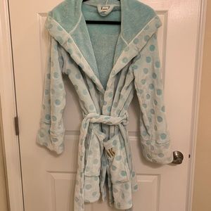 VS Pink Teal Polka Dot Robe EUC